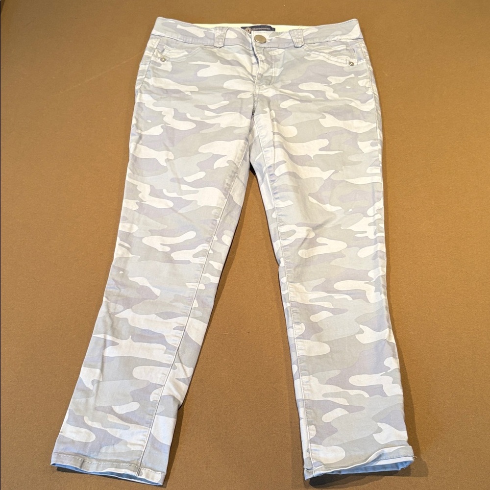 Light Blue Camo Straight-Leg Pants